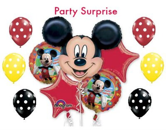 Mickey Mouse Party Balloons Bouquet Mouse Ear balloons, Kids Party Balloons, Disney party balloons Il_570xn