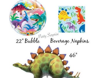 Dinosaur Balloons Jumbo Dinosaur Party Balloons Dino Napkins Dino Bubble Balloon Kids Party Stegasaurus Birthday Party Balloons Made in USA