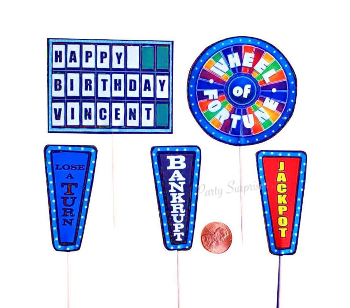 Wheel of Fortune Cupcake Toppers Custom Made for You Game Etsy