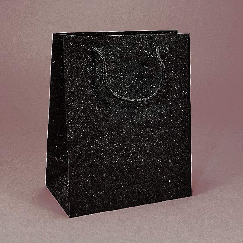 Gift Bags Black and Gold Glitter Gift bags Euro Tote Bags Etsy
