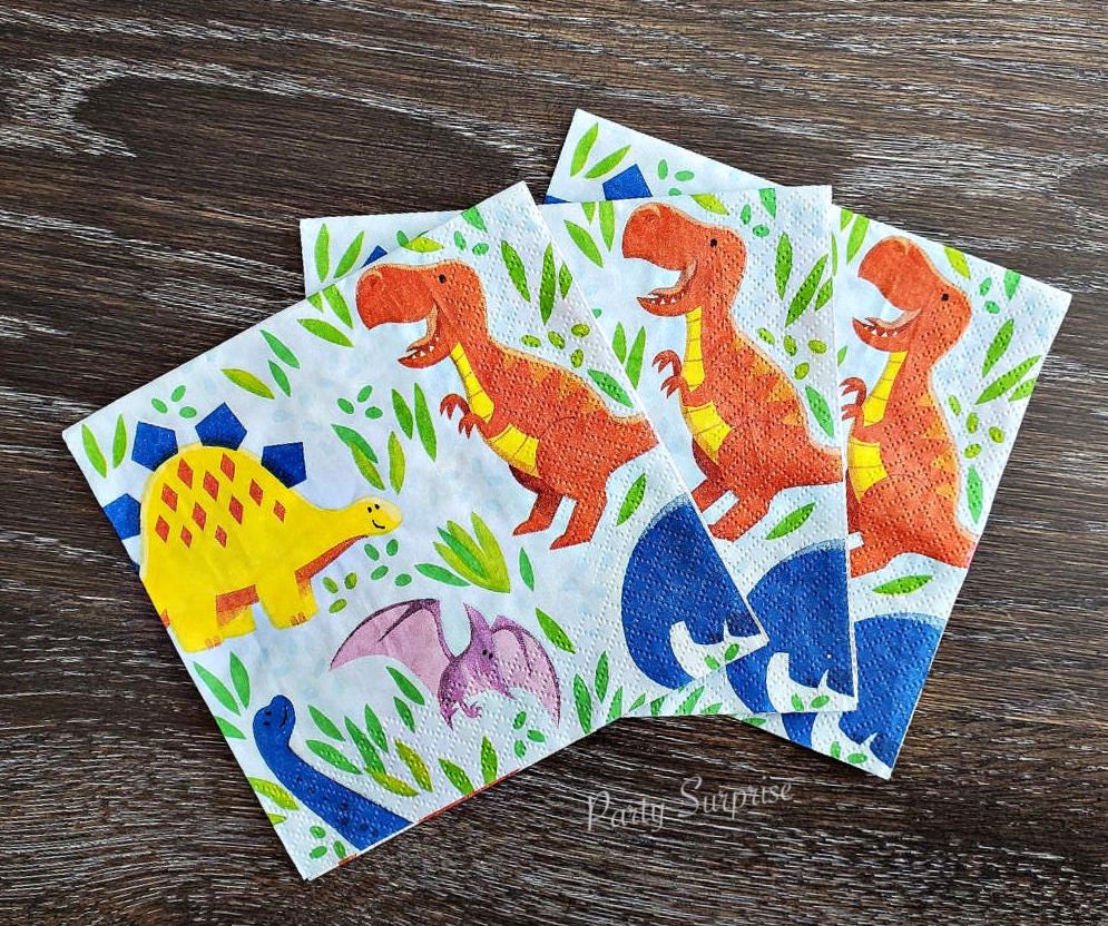 Dinosaur Napkins Paper Beverage Napkins Kids Birthday Dinosaur Party Boy Birthday Girl Birthday Dinosaur Party Napkins