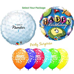 Golf Balloons Golf Birthday Balloons Putting Green Golf Game Birthday Tournament Party Decorations Sports Ball Party Balloons Made in USA