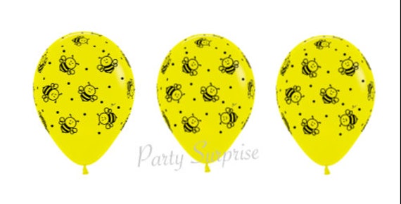 Bumblebee Balloons 11" Bumble bee Shower Party Decorations Balloon Package Who will it Bee? Will you Bee Mine? Yellow bumblebee balloons Il_570xn