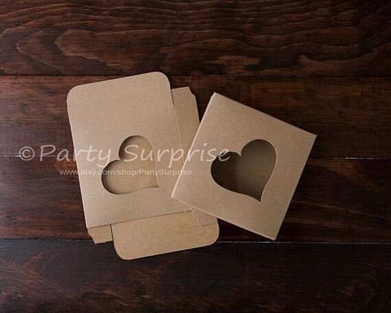 Heart Kraft Cookie Boxes Wedding Favor Boxes Cookie Boxes, Kraft treat boxes, Kraft candy boxes, Kraft wedding favor boxes, Made in USA Il_570xn