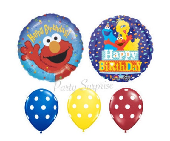 Sesame Street Balloon Package Elmo Big Bird Cookie Monster Party Balloons, Sesame Street party Elmo Party Big Bird Party Balloons Il_570xn