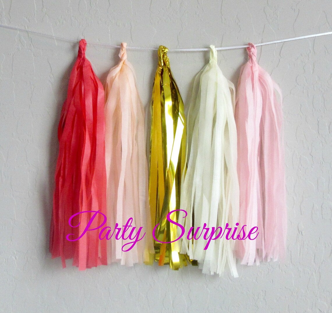 Tassel Garland Black and White Tissue Garland Balloon Tail Etsy