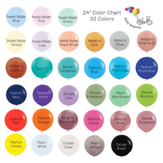 Round Balloons 24" 32 Colors Latex Use for Hot Air Balloons Birthday Party Pastel Matte Metallic Fashion Air or Helium Made in USA Rose Gold Il_570xn