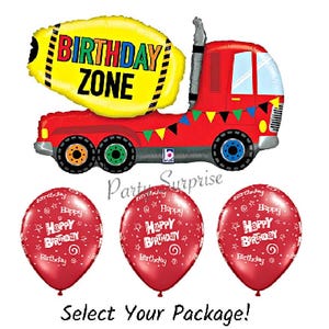 Truck Balloon Birthday Big Truck Balloon Birthday Zone Party Balloons Red Truck Birthday Party Balloons Kids Birthday Party Balloons