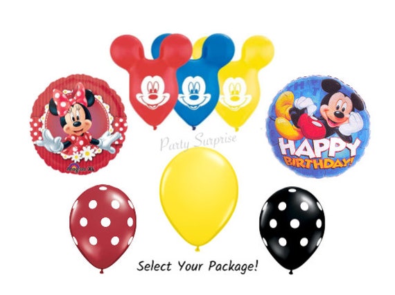 Mickey Mouse Minnie Mouse Balloon Package Mickey Mouse Party Minnie Mouse Party Decorations Kids Mouse Party Balloons Il_570xn