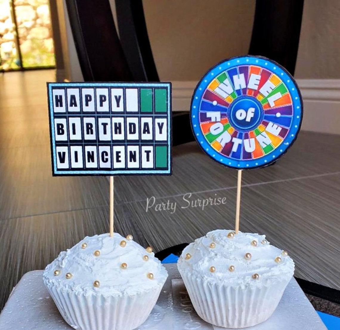 Wheel of Fortune Cupcake Toppers Custom Made for You Game Etsy