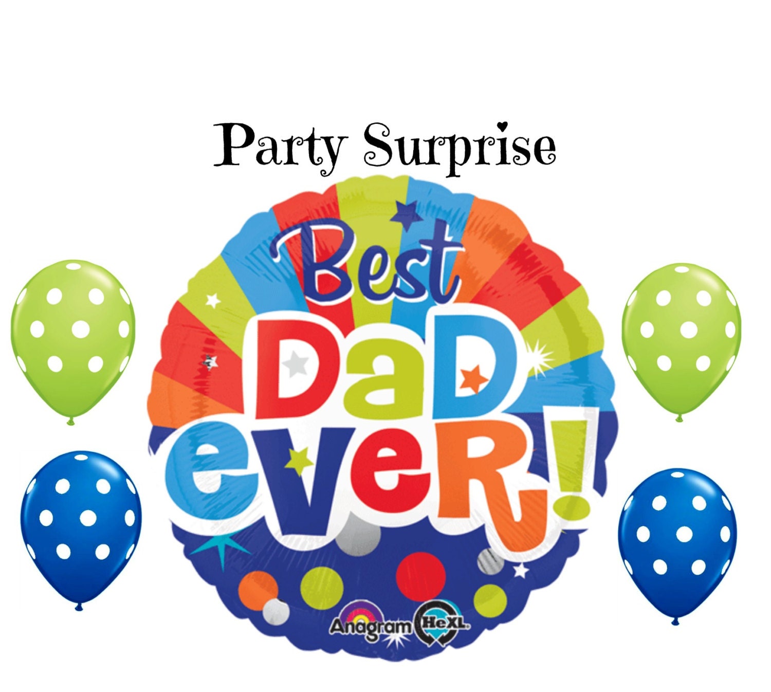 Fathers Day Balloons Reusable Best Dad Ever Dad Birthday Etsy