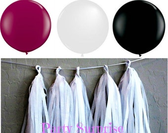 White Tassel Garland Balloon Tail Wedding Bridal Shower Birthday Party Tissue Tassel Garland Balloon Garland