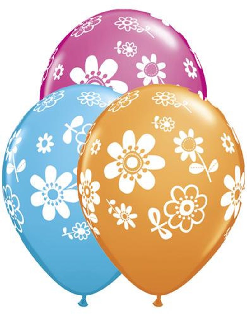 Flower Balloons With Straws Hawaiian Luau Tropical Pool Garden Etsy