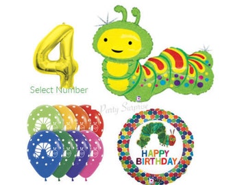 Hungry Caterpillar balloons, Hungry Caterpillar Birthday party balloons, Made in USA Select Your Package