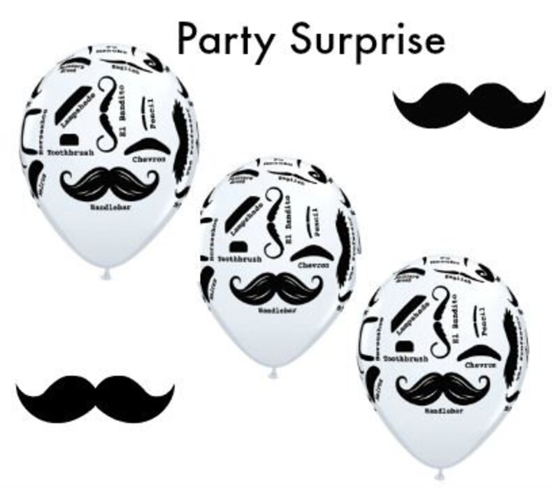 Mustache balloons, Baby Shower mustache balloons, Groom's party mustache balloons, Birthday Party Balloons, image 1