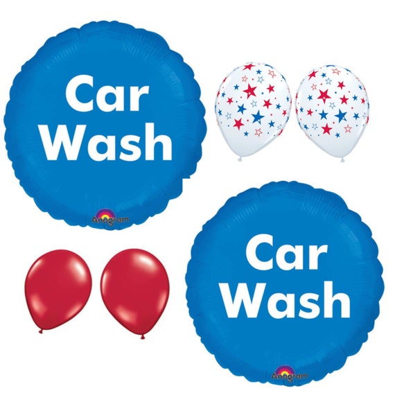 Car Wash balloons Car Wash Advertising Balloons Red White Blue Car Wash Balloons Il_570xn