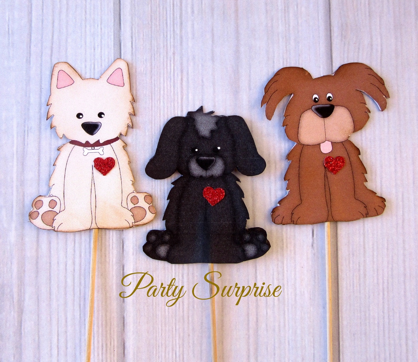 Dog Cupcake Toppers Dog Party Paw Print Party Puppy Party - Etsy