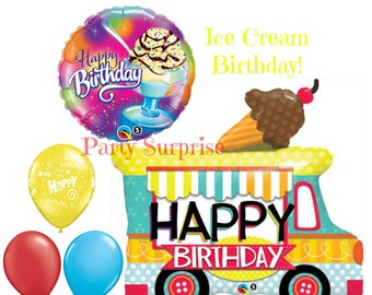Ice Cream Birthday Party Balloons Kid Birthday Balloons Girl Party Boy Party Ice Cream Party Balloons