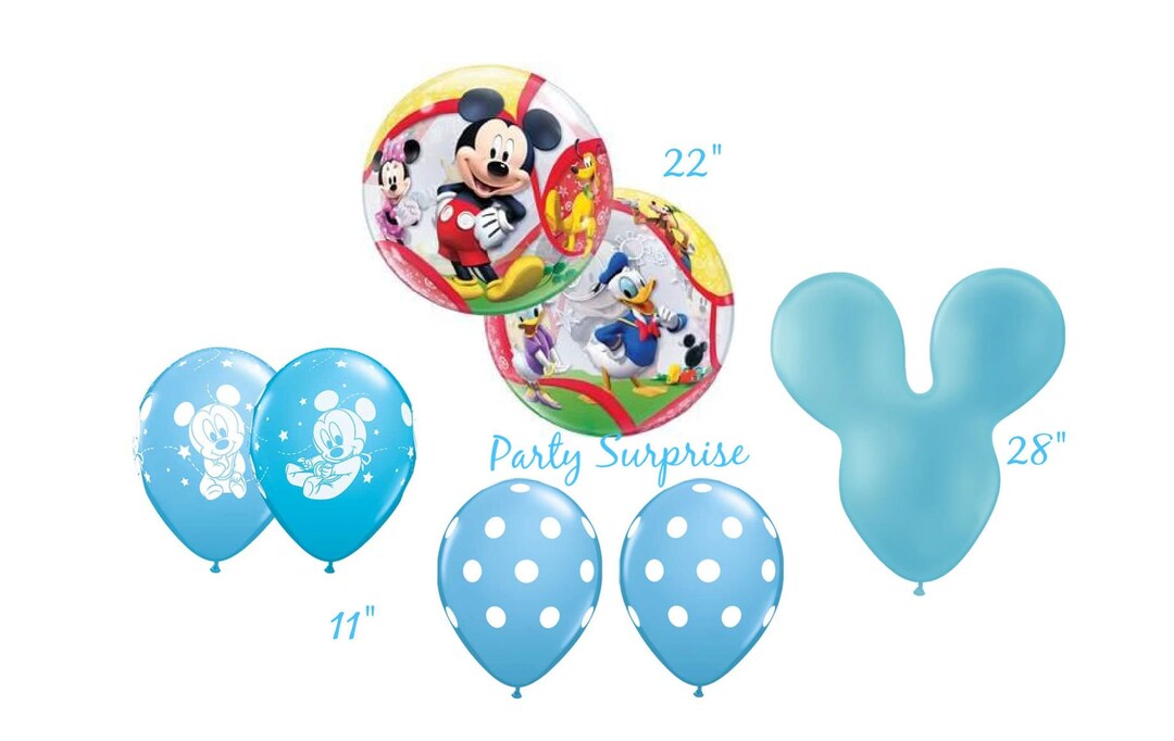 Mickey Balloons Boy Baby Shower Decor Blue Mickey Mouse Ear Balloons 28