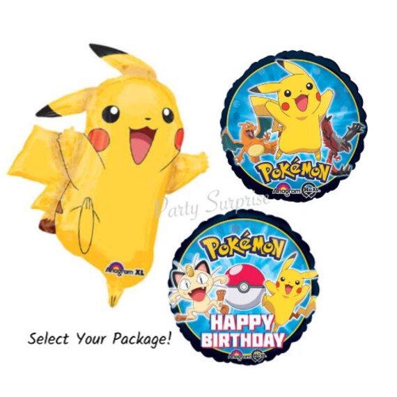Pokemon Balloons Kids Birthday Balloons Pokemon Birthday Party Balloons Made in USA mylar foil Il_570xn