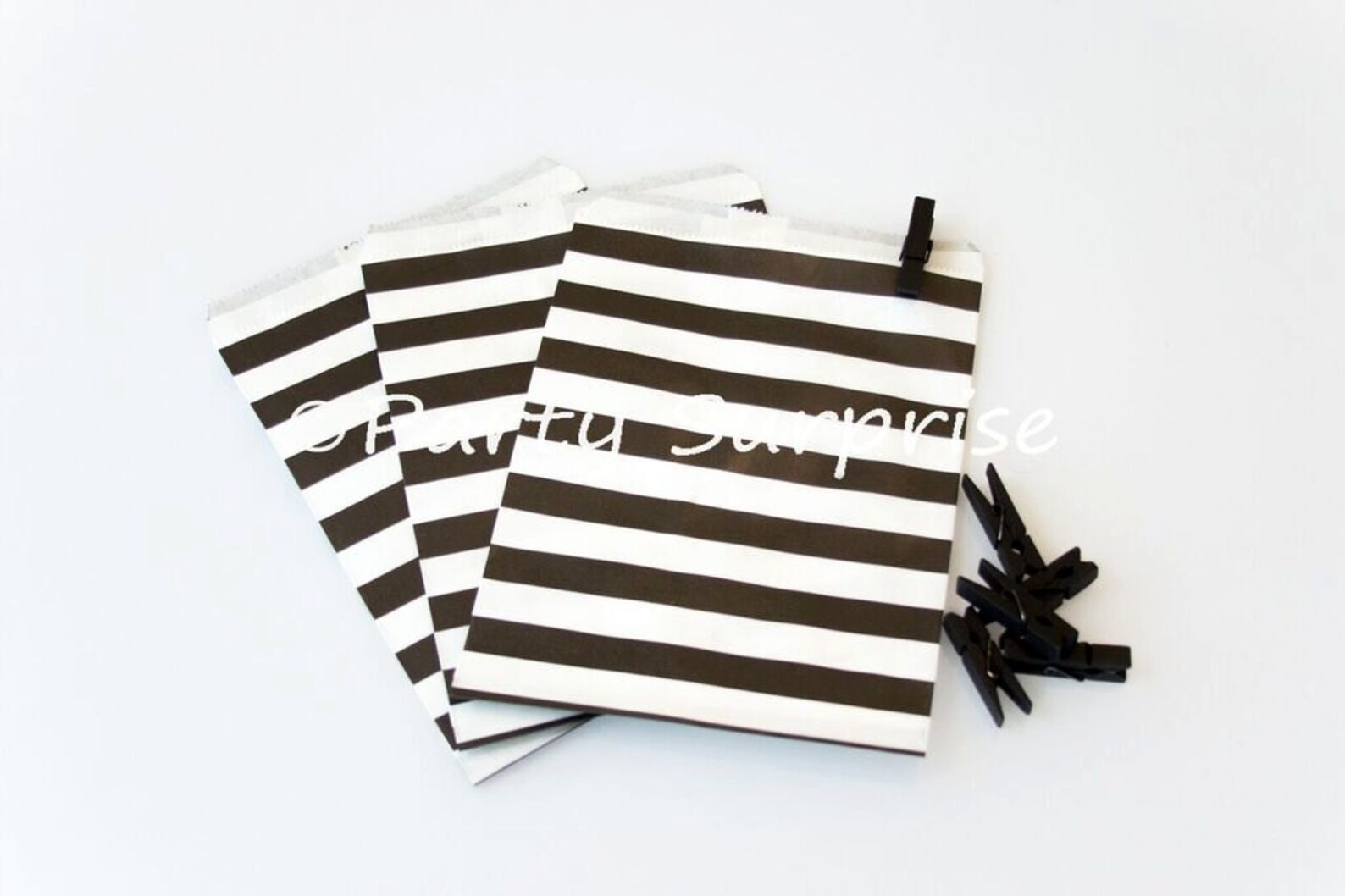 Favor Bags Black and White Striped Wedding Favor Bags Treat Etsy