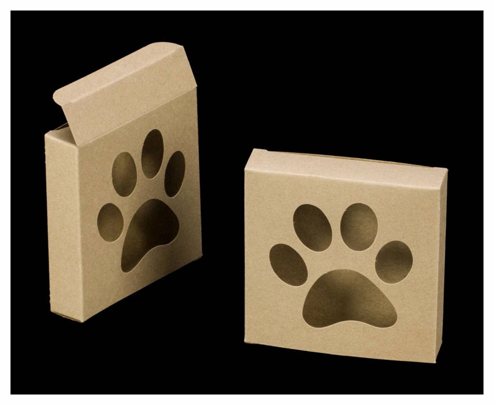 Paw Print Favor Boxes Kraft Dog Cat Animal Pawprint Cookie - Etsy