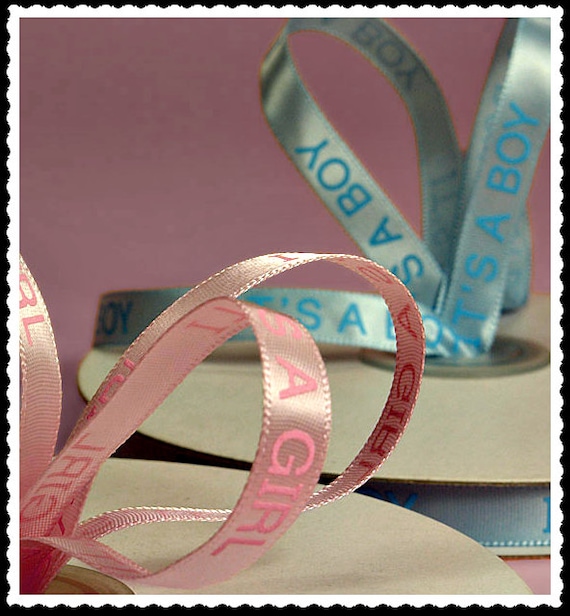 Ribbon baby shower gender reveal It's a Boy!, It's a Girl! Ribbon by the yard ribbon, baby shower, baby gift wrap, crafting Il_570xn