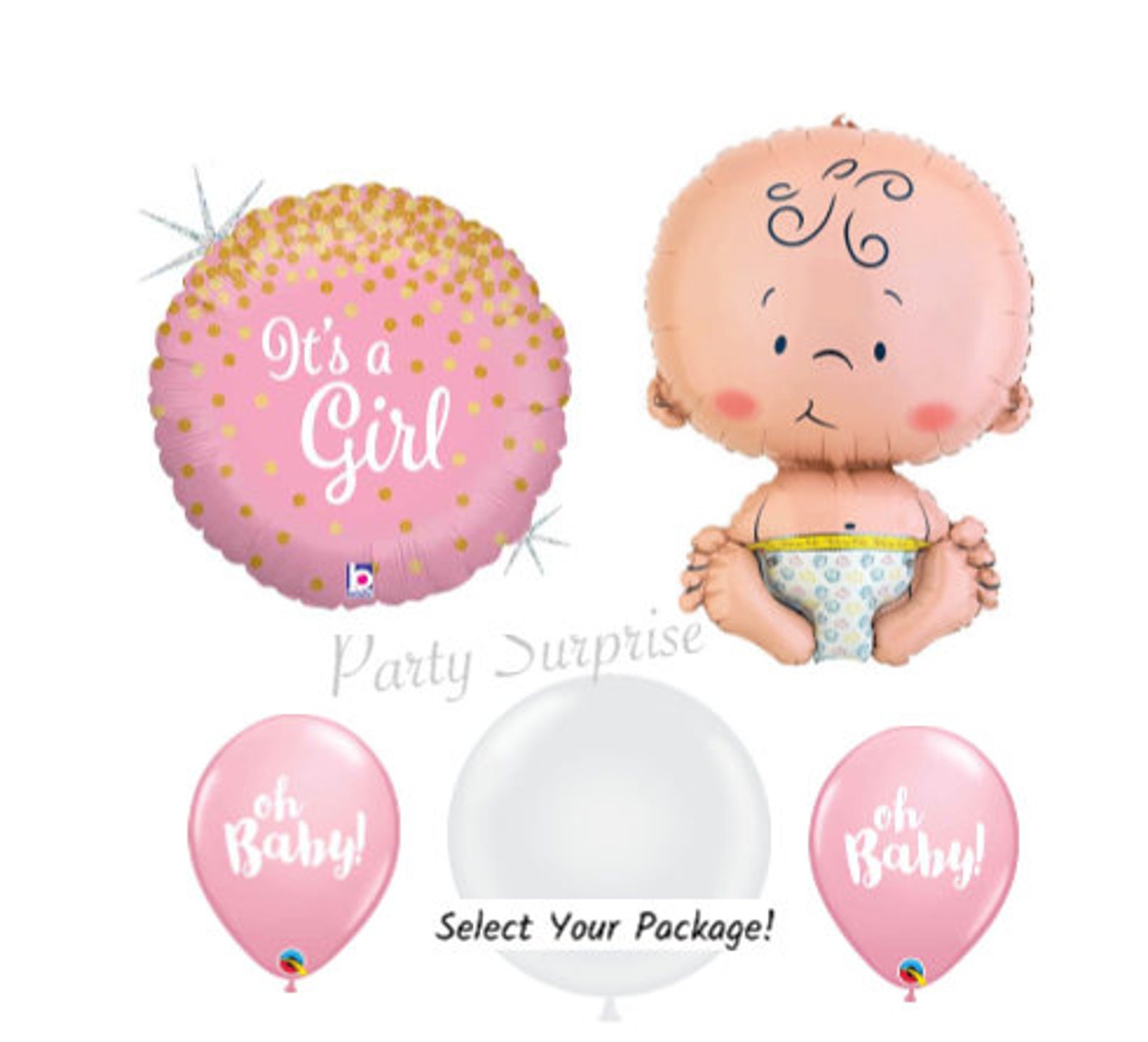Girl Baby Shower Balloons Jumbo Large Baby Shape Mylar Foil - Etsy