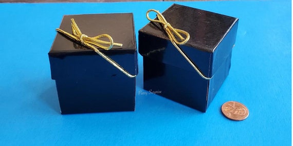 Black Gift Boxes Jewelry Glossy Black Jewelry Gift Box with Metallic Bow Ring Box Earrings Box Pin Gift Box Mens Gift Box Women Gift Box Il_570xn