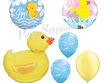 Baby Boy Rubber Ducky Balloon Package Boy Baby Shower Duck Balloons Its a Boy Jumbo Duck Mylar Foil and Latex Balloon Package Duck Baby