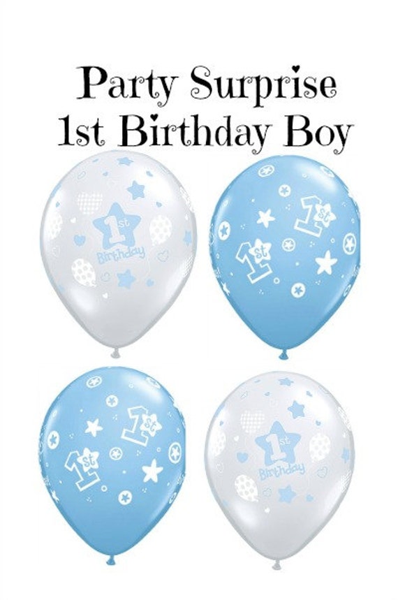1st Birthday Boy Balloons Baby Boy 1st Birthday Party Balloons Etsy