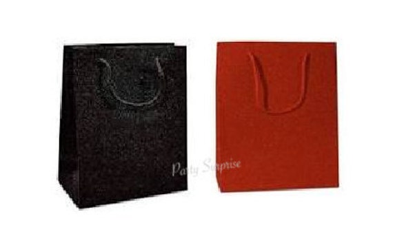 Gift Bags Black and Red Glitter Gift bags Euro Tote Bags, Christmas gift, wedding gift bag with handle shower gift bag party, favor bag glam Il_570xn