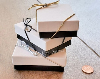 Jewelry Gift Boxes Black and White with Lid Mens Gift Boxes Womans Gift Boxes Bridesmaid Birthday Graduation Gift Boxes Earrings Pink Ring