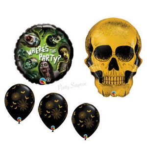 Zombie Balloons Halloween party decorations Zombie party, Zombie Party Balloons, Zombie decorations, Sugar Skulls, Jumbo Skull balloon USA image 1