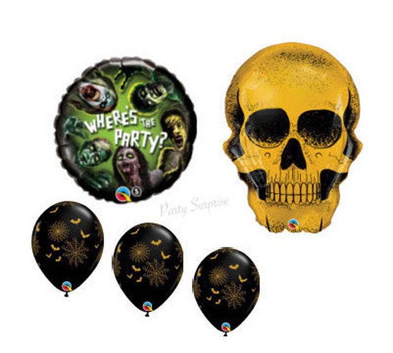 Zombie Balloons Halloween party decorations Zombie party, Zombie Party Balloons, Zombie decorations, Sugar Skulls, Jumbo Skull balloon USA image 1