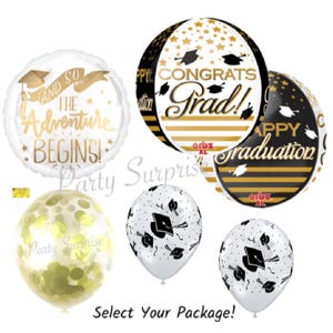 Graduation Balloons Congratulations Graduation Party Balloon Package High School College Graduation Party Decoration Balloons Black Gold