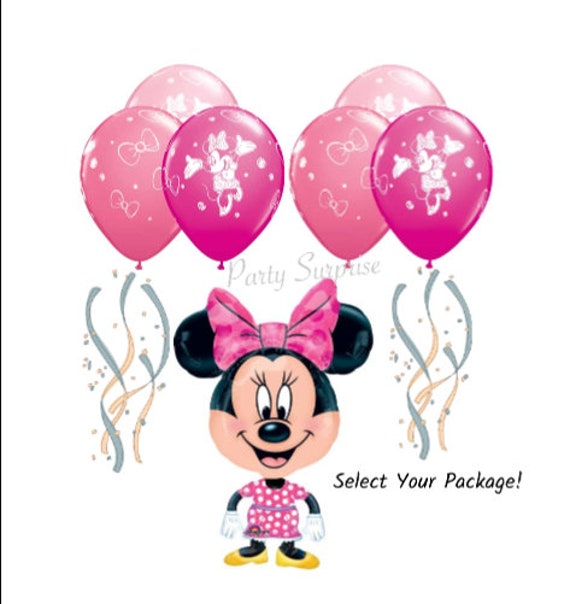 Minnie Mouse Balloons Minnie Walker Minnie Bows Pink Latex Select Your Pkg Made in USA Girl Birthday Party Balloons Minnie Party Balloons Il_570xn