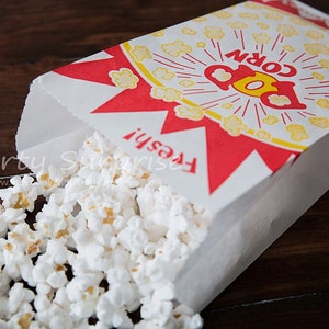 Popcorn Bags, Mini popcorn bags, Party Popcorn Bags, Food bags, popcorn party, circus party, birthday party
