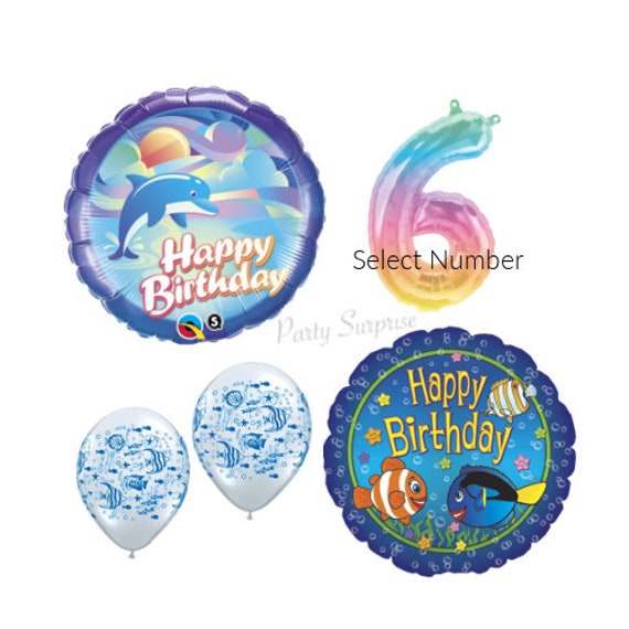 10 pc 11" Fishbowl Clear Latex Balloon Party Decoration Happy Birthday Baby Fish