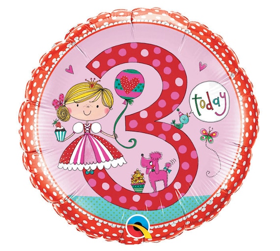 3e anniversaire fille ballons princesse fête ballerine 3 ans fille  anniversaire rose rouge mylar feuille latex fille 3e anniversaire fabriqué  aux États-Unis -  France
