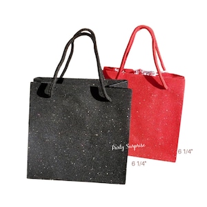 Gift Bags Black and Red Glitter Gift bags Euro Tote Bags, Christmas gift, wedding gift bag with handle shower gift bag party, favor bag glam