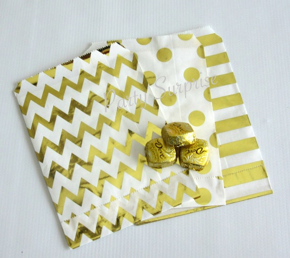 Gold Foil Favor Bags Treat Bags Candy Cookie Popcorn Gift Baby Shower Bar Mitzvah Sweet Sixteen Gold Bags Shiny Gold Treat Bags Il_570xn