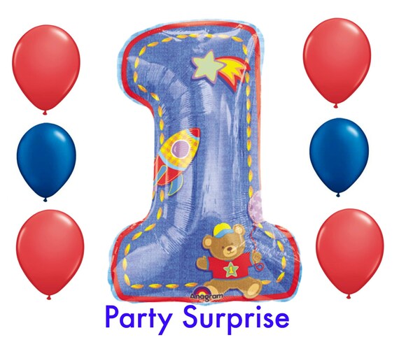 Sale Baby Boy 1st Birthday Balloons 1st Birthday Party Etsy
