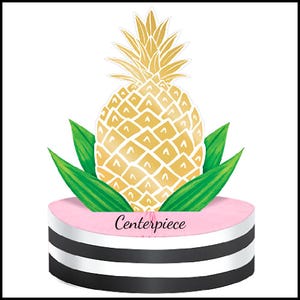 Gold Pineapple Party Centerpiece, Tropical Summer Decoration