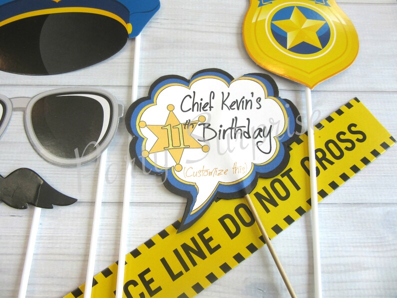 Police Photo Prop Set Police Party Photo Booth Props Custom Etsy