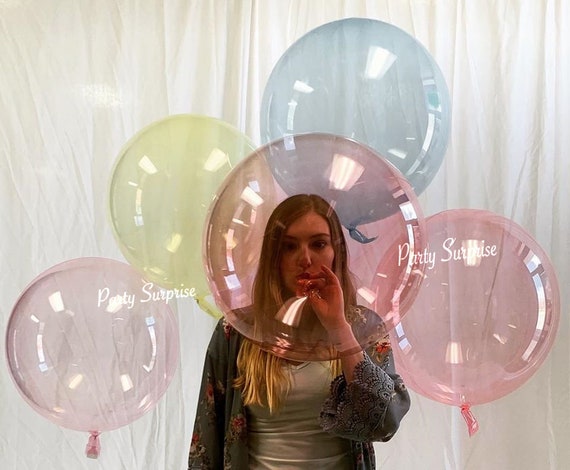 Crystal Pastel Bubble Balloons Transparent 10" Baby Shower Birthday Party Air or Helium Clear Blue Pink Green Purple Bubbles Il_570xn