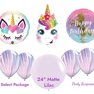 Unicorn Balloon Package Unicorn Birthday Balloons Mylar Latex Select Your Package Girl Birthday Party Fairy Tale Party Balloons Made in USA