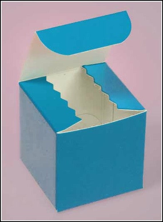 Blue gift boxes, 3x3x3 Crayola Blue gift boxes cube gift boxes, Hanukkah gift box, Bar Mitzvah gift box, baby shower favor box Il_570xn