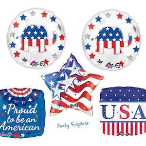 Republican Balloons Elephant Election Voting Balloons Political Rally Decorations Presidential Campaign Elephant Patriotic Made in USA