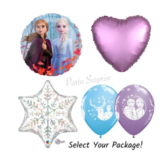 Frozen II Balloon Package Snowflake Balloon Mylar Foil and Latex Frozen II Party Balloons Anna and Else Girl Birthday Party Made in USA Il_570xn
